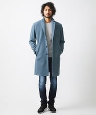 MNUCC12690 MICHEL KLEIN HOMME(ミッシェルクラン オム) コンバーチブルウールチェスターコート ライトブルー