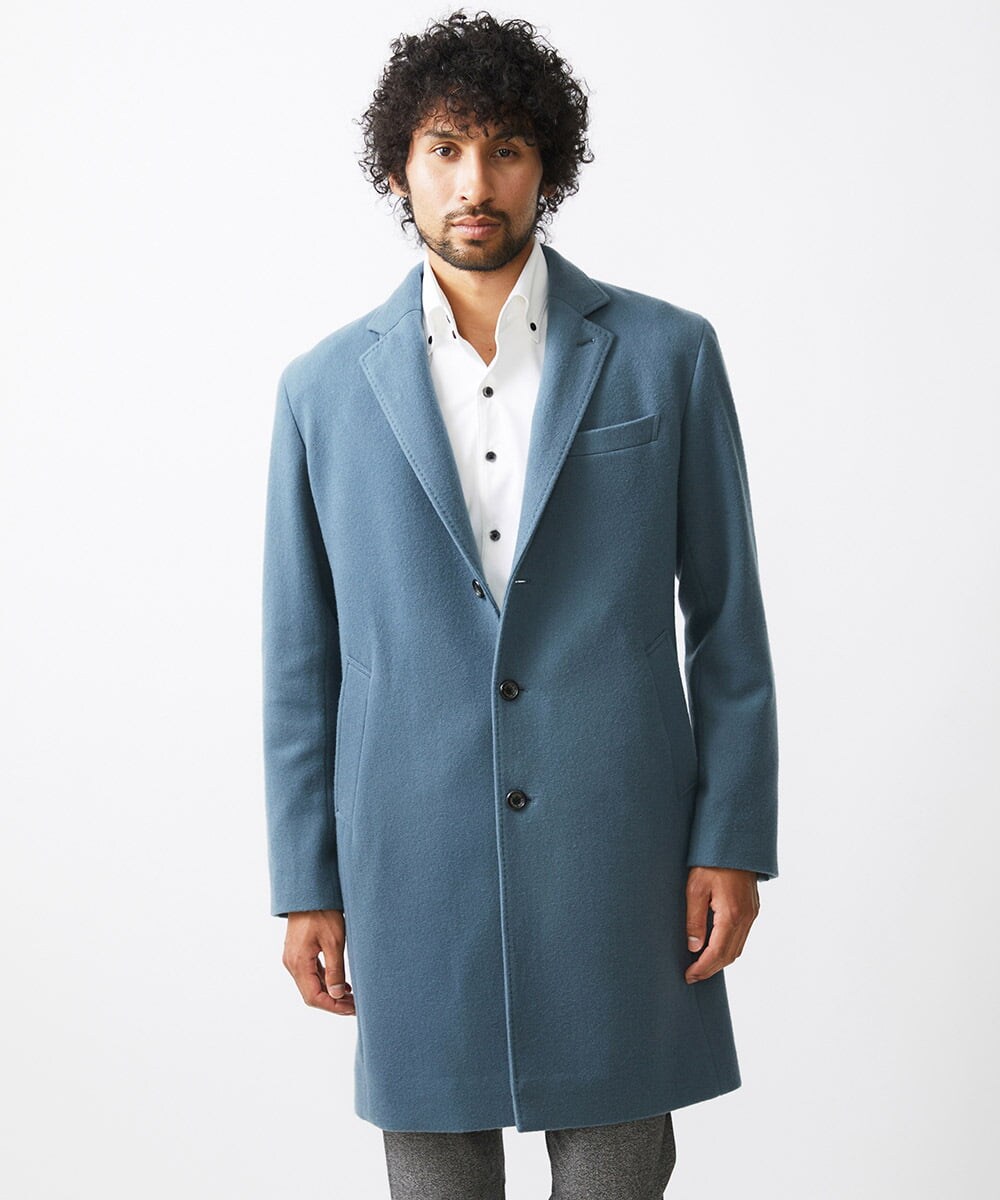 MNUCC12690 MICHEL KLEIN HOMME(ミッシェルクラン オム) コンバーチブルウールチェスターコート ライトブルー