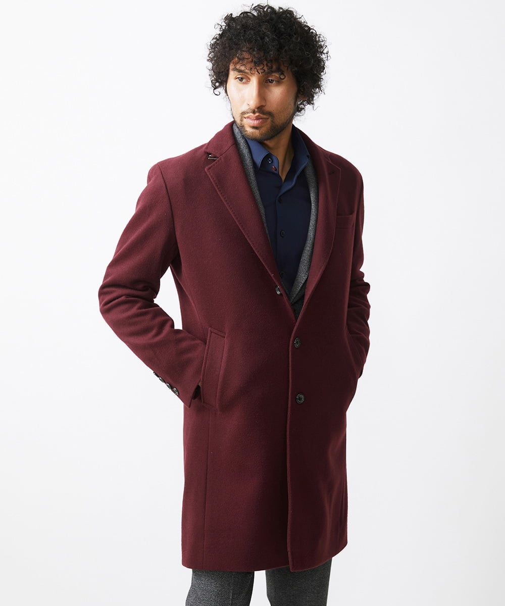 MNUCC12690 MICHEL KLEIN HOMME(ミッシェルクラン オム) コンバーチブルウールチェスターコート パープル