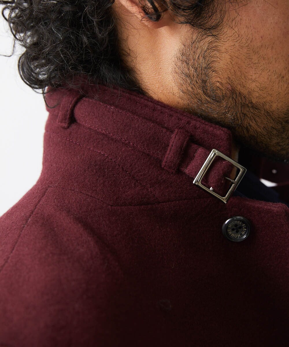 MNUCC12690 MICHEL KLEIN HOMME(ミッシェルクラン オム) コンバーチブルウールチェスターコート パープル