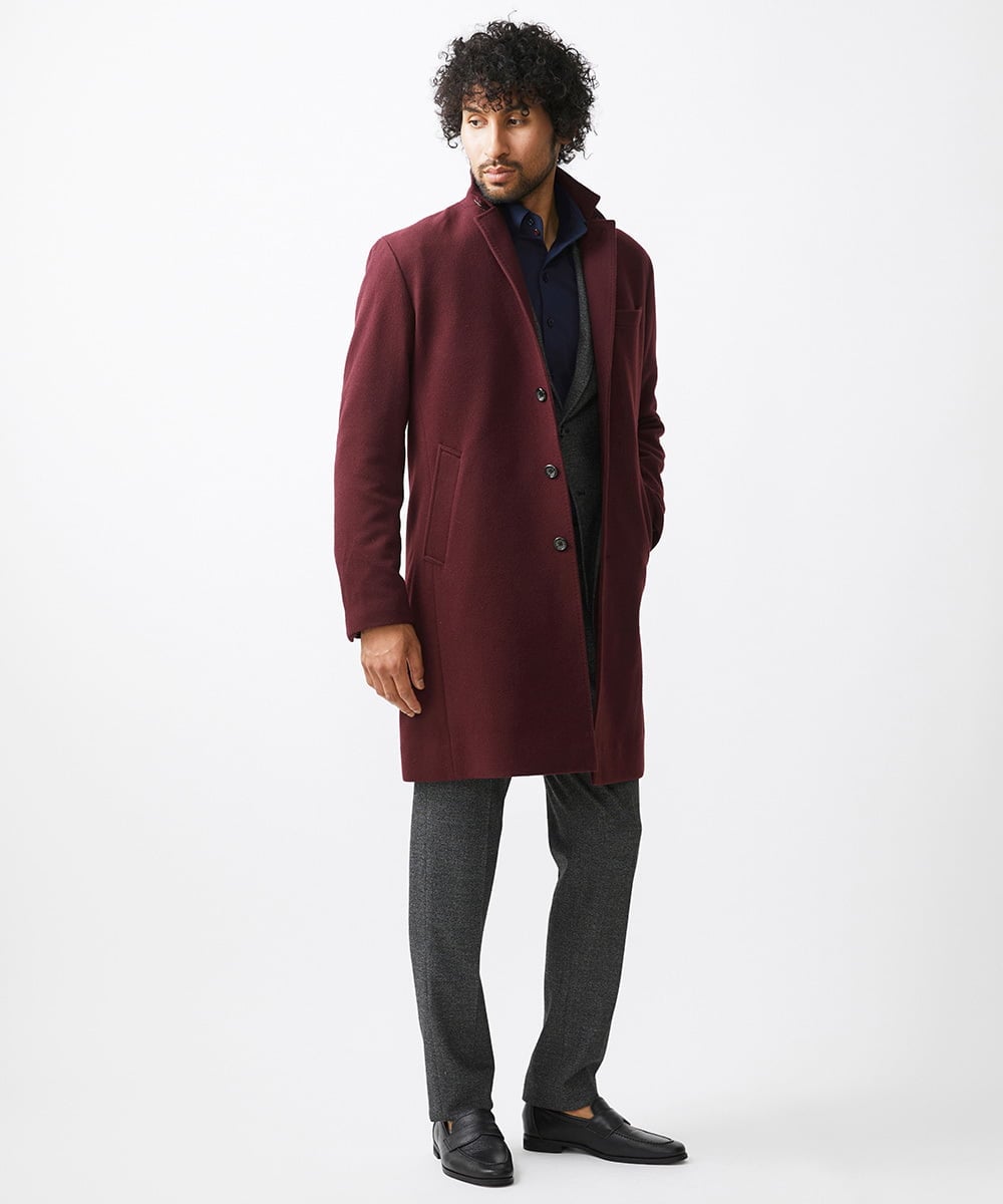 MNUCC12690 MICHEL KLEIN HOMME(ミッシェルクラン オム) コンバーチブルウールチェスターコート パープル