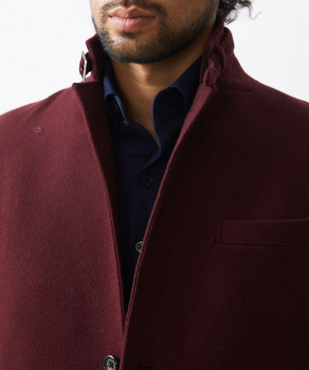 MNUCC12690 MICHEL KLEIN HOMME(ミッシェルクラン オム) コンバーチブルウールチェスターコート パープル