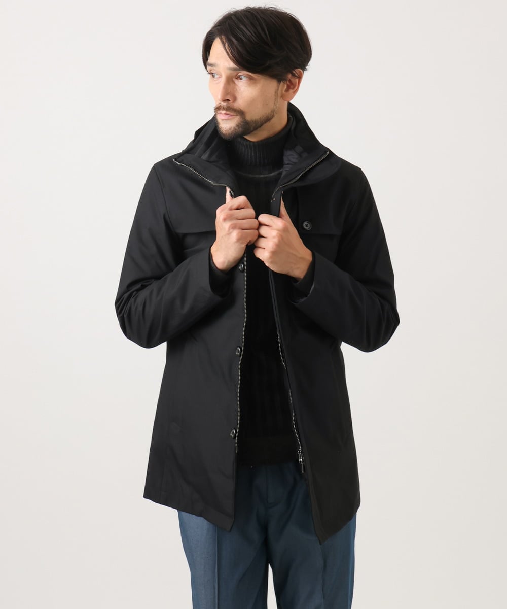 MNUCD20600 MICHEL KLEIN HOMME(ミッシェルクラン オム) 3WAYライナー付きコート ブラック