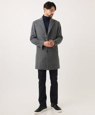 MNUCD43630 MICHEL KLEIN HOMME(ミッシェルクラン オム) ウールヘリンボンチェスターコート グレー