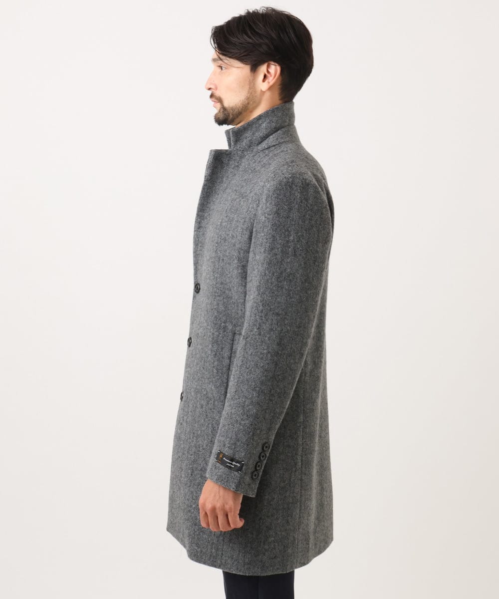 MNUCD43630 MICHEL KLEIN HOMME(ミッシェルクラン オム) ウールヘリンボンチェスターコート グレー