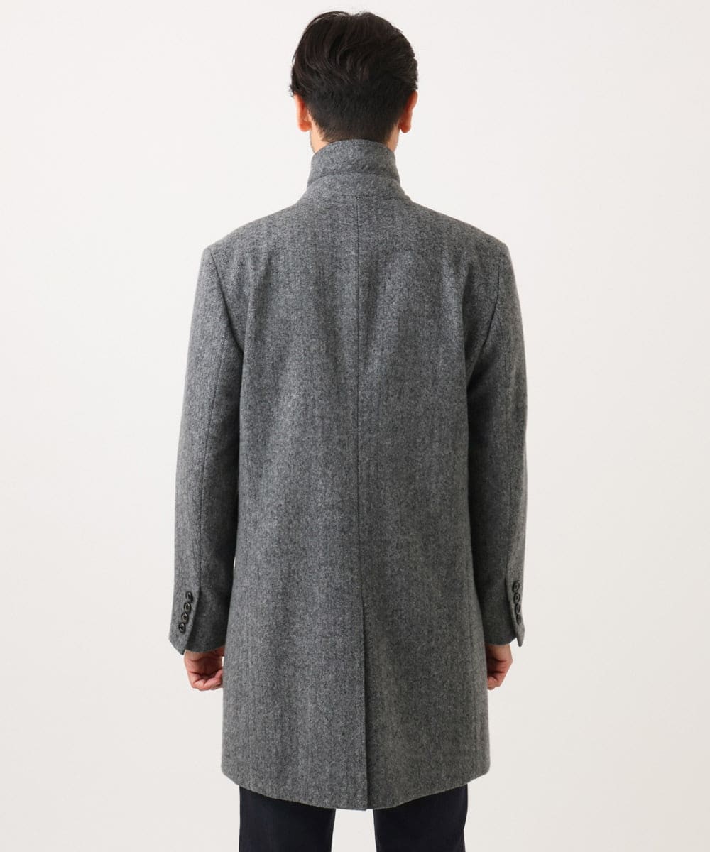 MNUCD43630 MICHEL KLEIN HOMME(ミッシェルクラン オム) ウールヘリンボンチェスターコート グレー