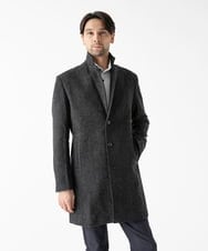 MNUCD43630 MICHEL KLEIN HOMME(ミッシェルクラン オム) ウールヘリンボンチェスターコート ブラック