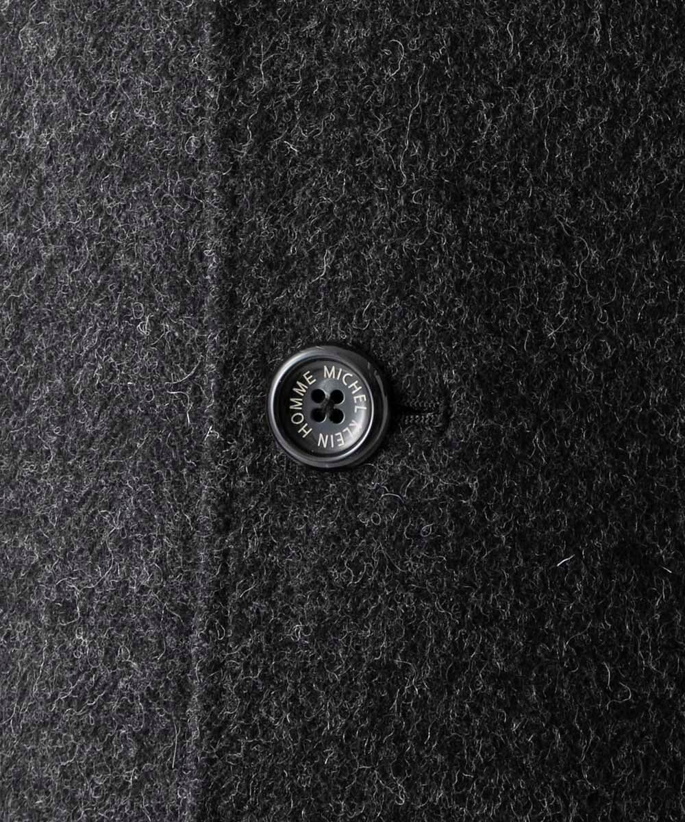 MNUCD43630 MICHEL KLEIN HOMME(ミッシェルクラン オム) ウールヘリンボンチェスターコート ブラック