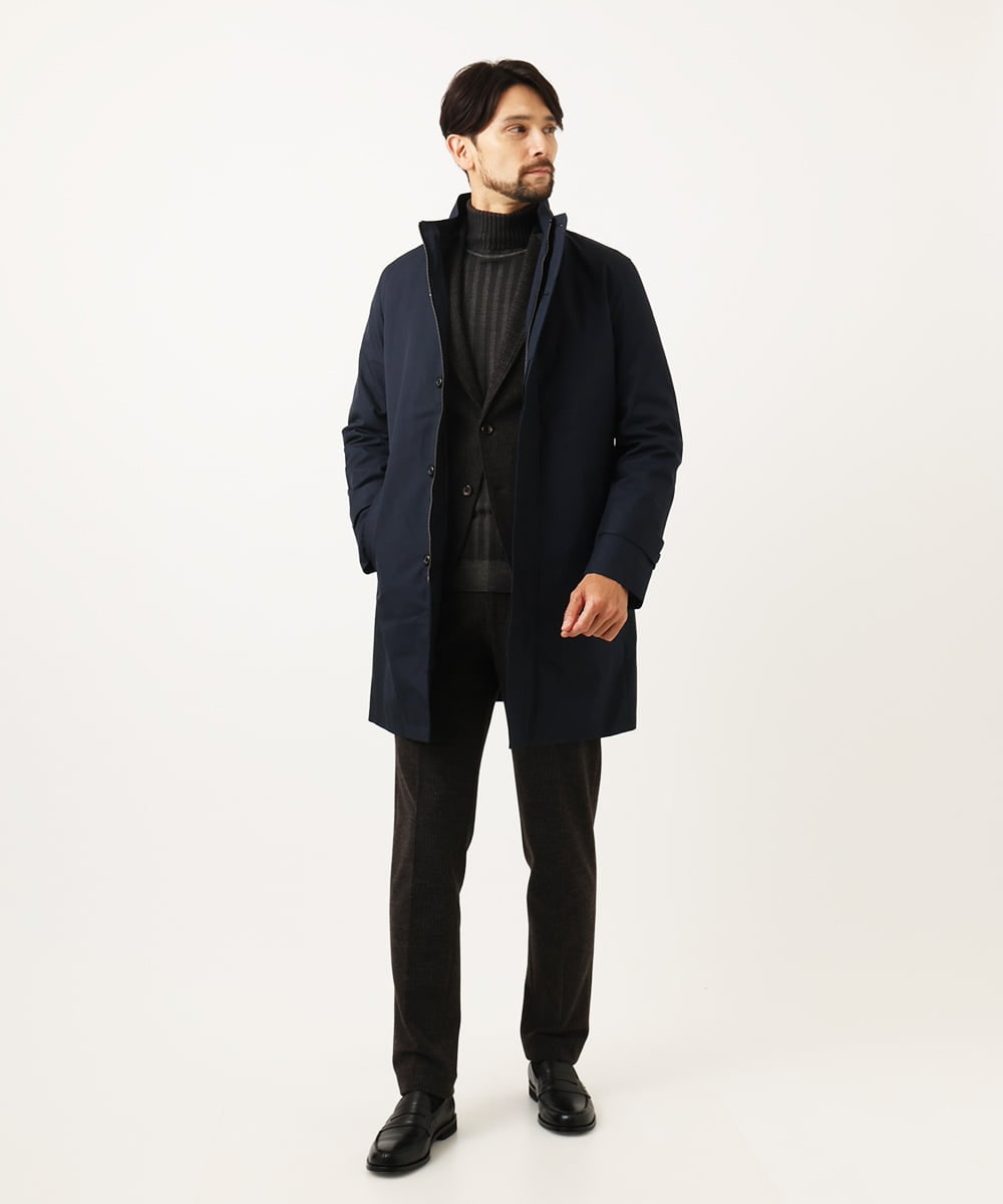 MNUCF01650 MICHEL KLEIN HOMME(ミッシェルクラン オム) 3WAYスタンドカラーロングコート ネイビー