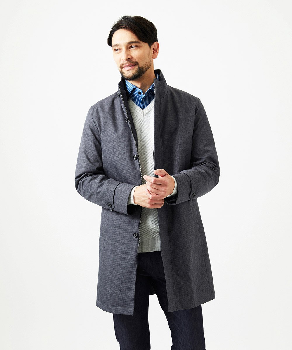 2WAYスタンドカラーロングコート(ステンカラーコート) | MICHEL KLEIN