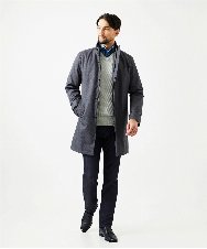 MNUCF01650 MICHEL KLEIN HOMME(ミッシェルクラン オム) 2WAYスタンドカラーロングコート グレー