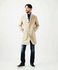 MNUCF50700 MICHEL KLEIN HOMME(ミッシェルクラン オム) スタンドカラーロングコート ベージュ