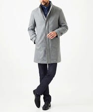 MNUCI01670 MICHEL KLEIN HOMME(ミッシェルクラン オム) スタンドカラーロングコート グレー