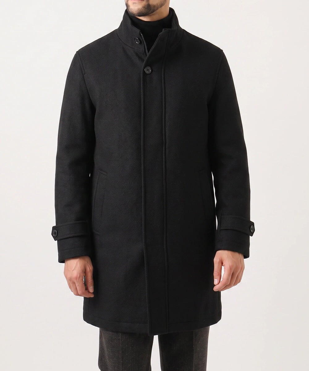 MNUCI01670 MICHEL KLEIN HOMME(ミッシェルクラン オム) スタンドカラーロングコート ブラック