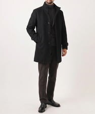 MNUCI01670 MICHEL KLEIN HOMME(ミッシェルクラン オム) スタンドカラーロングコート ブラック