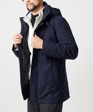 MNUCI20690 MICHEL KLEIN HOMME(ミッシェルクラン オム) 3WAYフード付きスタンドコート ネイビー