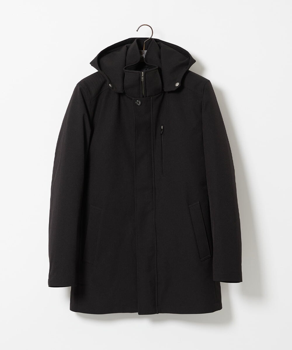 MNUCI20690 MICHEL KLEIN HOMME(ミッシェルクラン オム) 3WAYフード付きスタンドコート ブラック