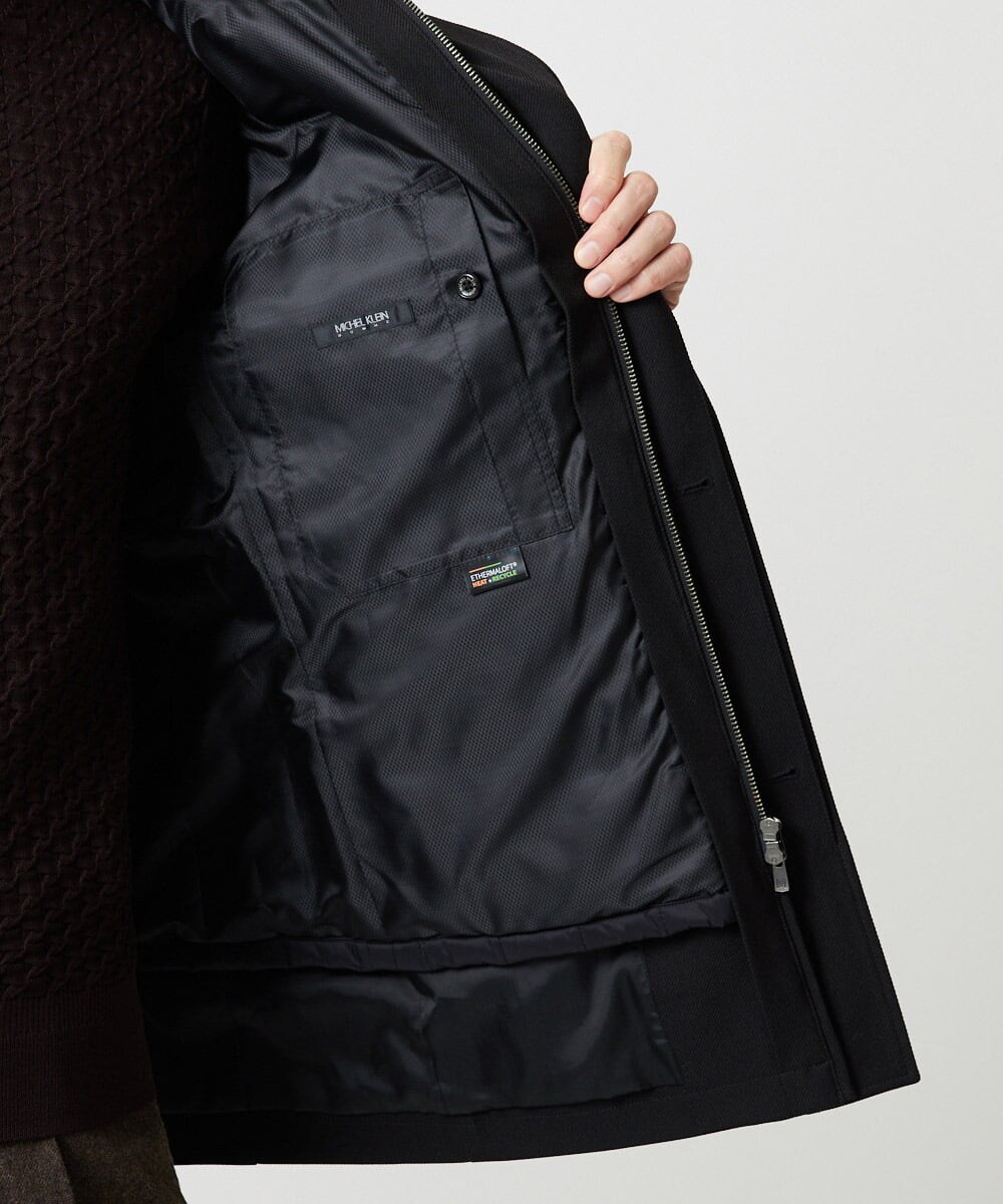 MNUCI20690 MICHEL KLEIN HOMME(ミッシェルクラン オム) 3WAYフード付きスタンドコート ブラック