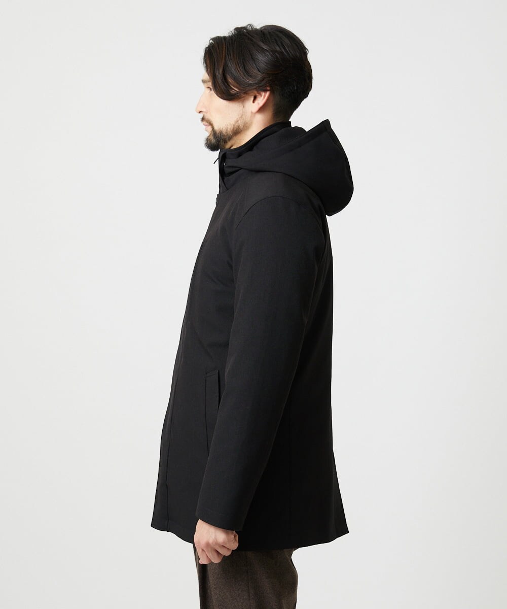 MNUCI20690 MICHEL KLEIN HOMME(ミッシェルクラン オム) 3WAYフード付きスタンドコート ブラック