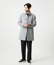 MNUCI50790 MICHEL KLEIN HOMME(ミッシェルクラン オム) ウールステンカラーロングコート ライトグレー
