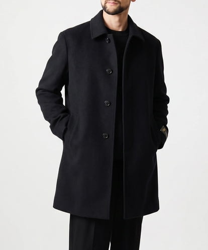 MNUCI50790 MICHEL KLEIN HOMME ウールステンカラーロングコート