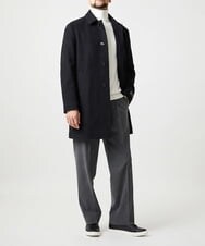 MNUCI50790 MICHEL KLEIN HOMME(ミッシェルクラン オム) ウールステンカラーロングコート ブラック