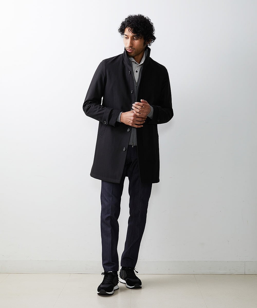 MNUCS21540 MICHEL KLEIN HOMME(ミッシェルクラン オム) 2WAYロング丈コート ブラック