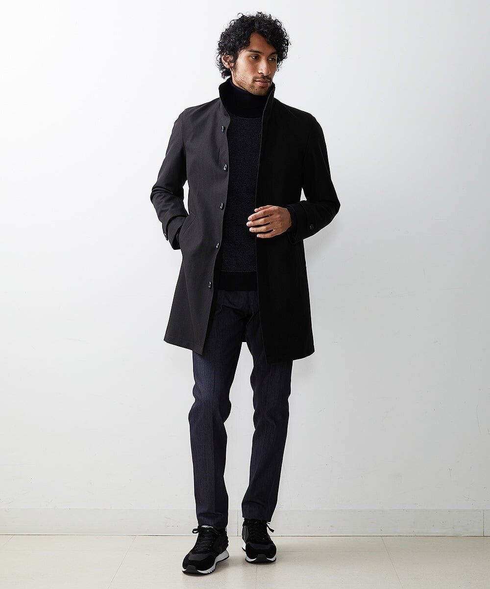 MNUCS21540 MICHEL KLEIN HOMME(ミッシェルクラン オム) 2WAYロング丈コート ブラック