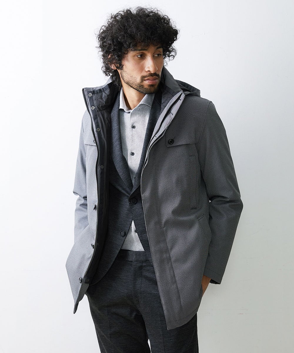 MNUCV20590 MICHEL KLEIN HOMME(ミッシェルクラン オム) 3WAYダウンライナー付コート グレー(92)