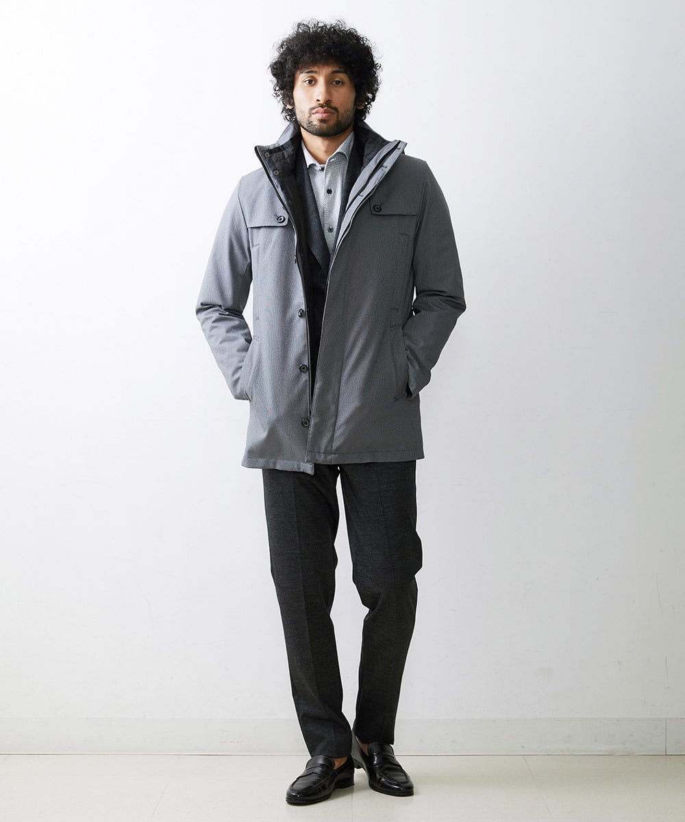 MNUCV20590 MICHEL KLEIN HOMME(ミッシェルクラン オム) 3WAYダウンライナー付コート グレー(92)