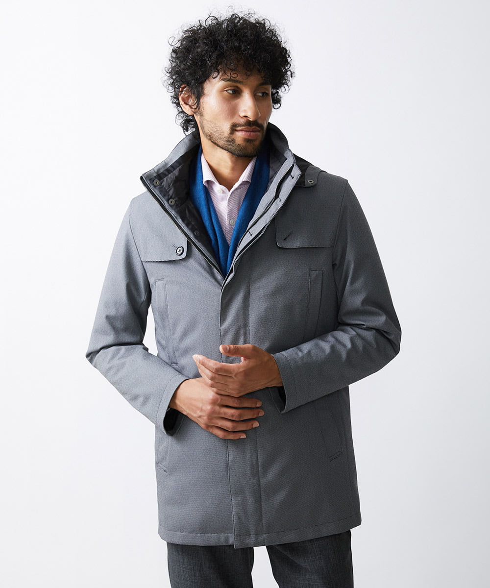 MNUCV20590 MICHEL KLEIN HOMME(ミッシェルクラン オム) 3WAYダウンライナー付コート グレー(92)