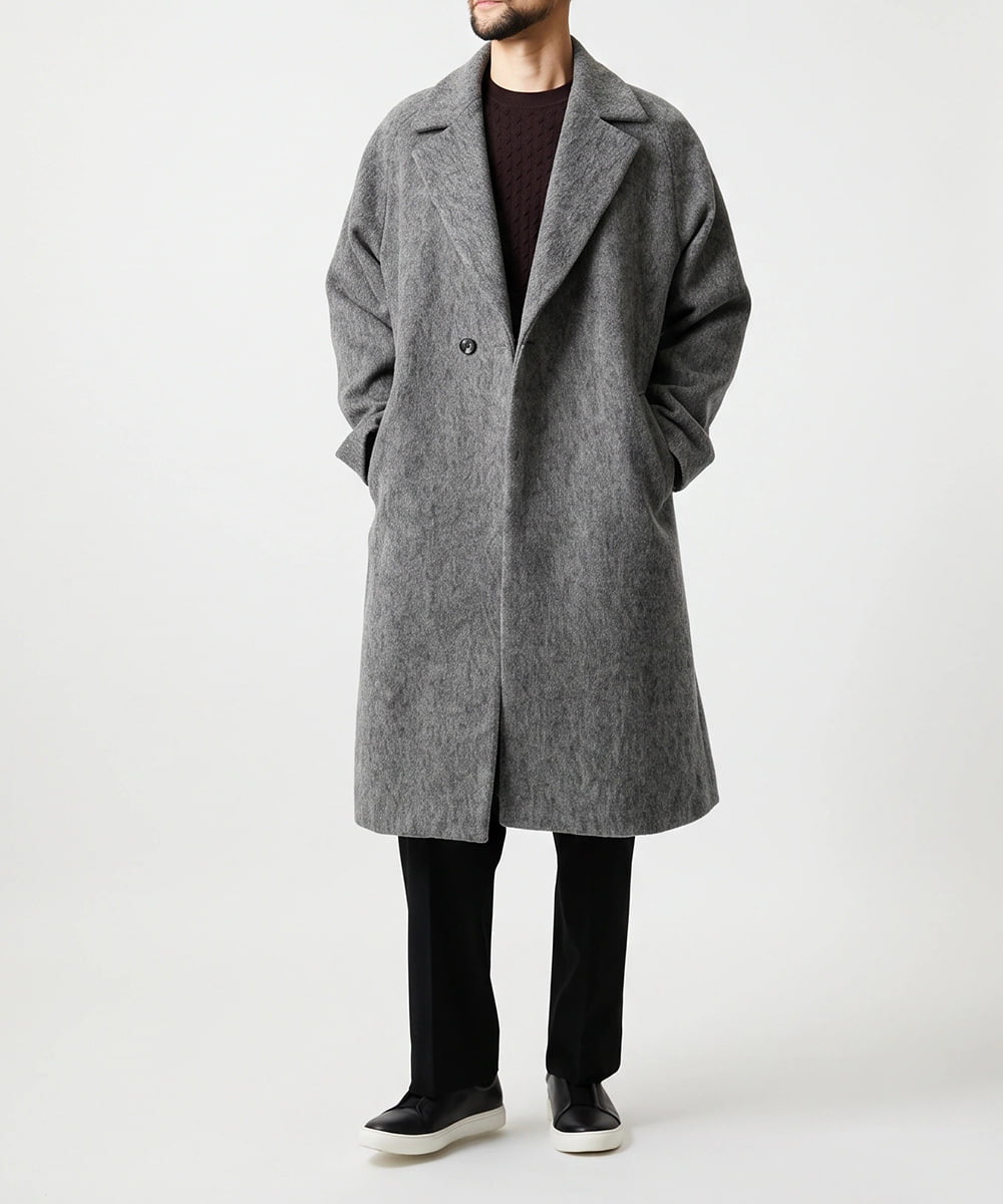 MNUVG60140 MICHEL KLEIN HOMME(ミッシェルクラン オム) スペック　ウールダブルロングコート ライトグレー