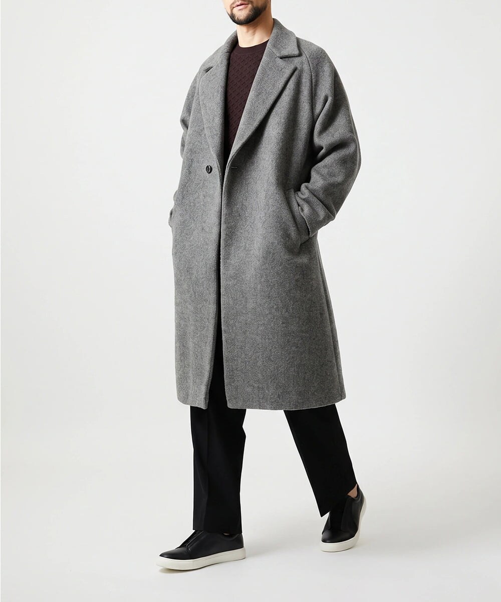 MNUVG60140 MICHEL KLEIN HOMME(ミッシェルクラン オム) スペック　ウールダブルロングコート ライトグレー