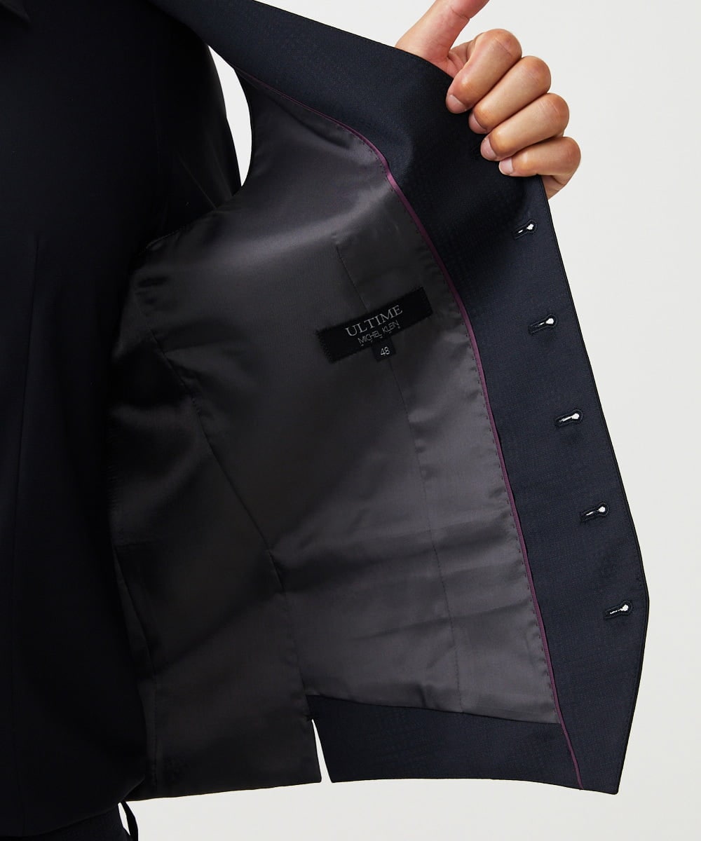 MNVAD06390 MICHEL KLEIN HOMME(ミッシェルクラン オム) 【セットアップ】チェック柄ベスト ブラック