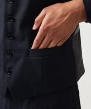 MNVAD06390 MICHEL KLEIN HOMME(ミッシェルクラン オム) 【セットアップ】チェック柄ベスト ブラック