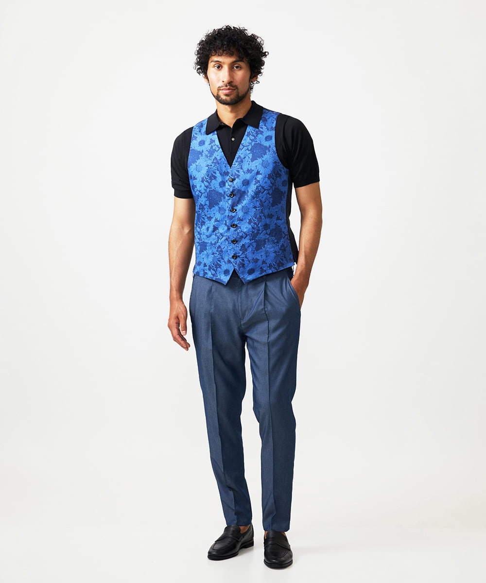 MNVAD50330 MICHEL KLEIN HOMME(ミッシェルクラン オム) リバーシブルベスト ブルー