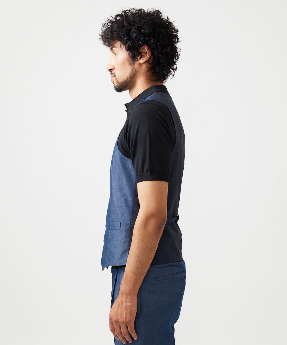 MNVAD50330 MICHEL KLEIN HOMME(ミッシェルクラン オム) リバーシブルベスト ブルー