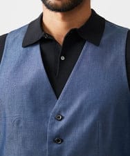 MNVAD50330 MICHEL KLEIN HOMME(ミッシェルクラン オム) リバーシブルベスト ブルー