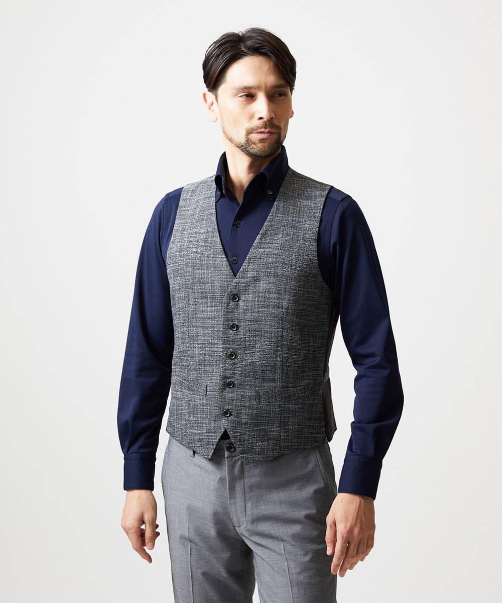 MNVDD01330 MICHEL KLEIN HOMME(ミッシェルクラン オム) 【セットアップ】3ピース対応リバーシブルベスト ネイビー