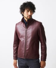 MNWAA01690 MICHEL KLEIN HOMME(ミッシェルクラン オム) レザースタンドブルゾン パープル