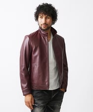 MNWAA01690 MICHEL KLEIN HOMME(ミッシェルクラン オム) レザースタンドブルゾン パープル