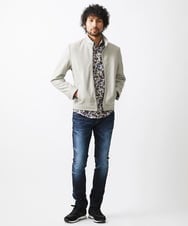MNWAA01690 MICHEL KLEIN HOMME(ミッシェルクラン オム) レザースタンドブルゾン ベージュ