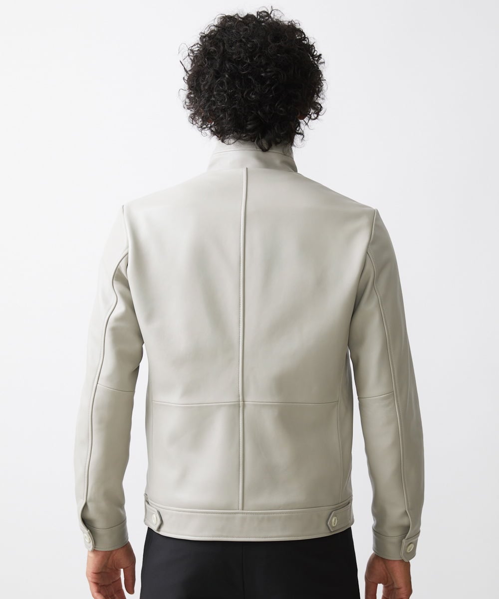 MNWAA01690 MICHEL KLEIN HOMME(ミッシェルクラン オム) レザースタンドブルゾン ベージュ