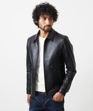 MNWDA01790 MICHEL KLEIN HOMME(ミッシェルクラン オム) ラムレザーブルゾン ブラック