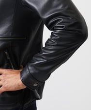 MNWDA01790 MICHEL KLEIN HOMME(ミッシェルクラン オム) ラムレザーブルゾン ブラック