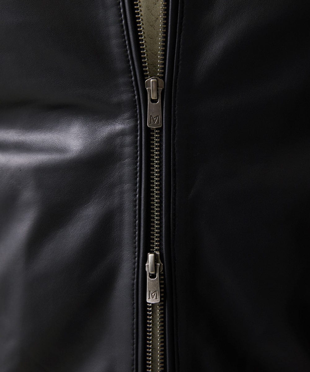 MNWDV50690 MICHEL KLEIN HOMME(ミッシェルクラン オム) ラムレザーブルゾン ブラック