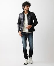 MNWDV50690 MICHEL KLEIN HOMME(ミッシェルクラン オム) ラムレザーブルゾン ブラック