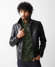 MNWDV50690 MICHEL KLEIN HOMME(ミッシェルクラン オム) ラムレザーブルゾン ブラック