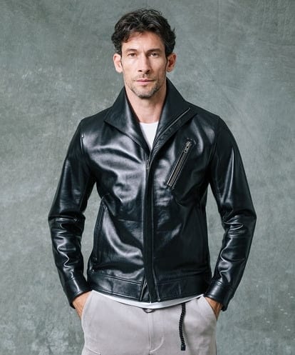 MNWJP01890 MICHEL KLEIN HOMME レザーブルゾン