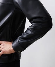 MNWJS01690 MICHEL KLEIN HOMME(ミッシェルクラン オム) シングルライダースレザーブルゾン ブラック